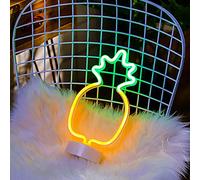 Neon Pineapple Light, ZVO Pineapple LED Neon Signs, Neon Decorative Art Night Light, USB/Battery Powered Desk Lamp Table Decor Light for Bedroom Room Decoration Birthday Gift