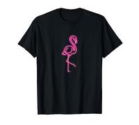 Neon Pink Flamingo One Foot Bright T Shirt T-Shirt