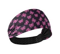Neon Pink Fluorescent Bow no slip hair headband Stretchy sweat band for Gym tennis Daily use bandas para el sudor