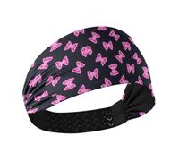 Neon Pink Fluorescent Bow Non-Slip sweat bands headbands for women Elastic hairband for Athletic Sports Workouts Yoga bandas para el sudor