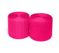 Neon Pink Hook and Loop 2 Inch x 1 Yards Sew On Non-Adhesive Nylon Strips Wide Interlocking Strong Grip Roll Heavy Duty Fastener Tape Easy to Sew for Home Office School Car and Crafting DIY