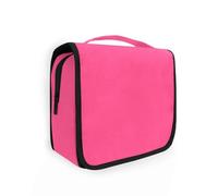 Neon Pink Solid Color Cosmetic Travel Bags with Hanging Hook Waterproof Waterproof Toiletry Bag Trip