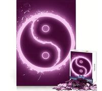 Neon Pink Yin Yang Symbol 1000 Piece Jigsaw Puzzles for Adults Brain Workout Toy Peaceful Fun Art Assembly Fine Art Piece (50x75cm)