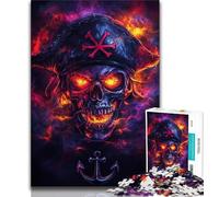 Neon Pirate Captain Jigsaw Puzzles for Teenagers 1000 Pieces,Challenging Game And Family Play with Fully Interlocking Randomly Shaped Pieces (38x26cm)