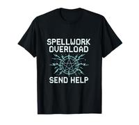 Neon Pixel Spellwork Overload Magic Circle Design T-Shirt