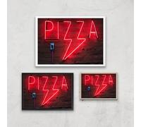 Neon Pizza Giclee Art Print - A4 - Print Only
