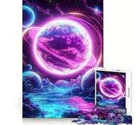 Neon Planet Hard Jigsaw Puzzle for Adults 1000 Pieces Brain Skill Together Fun Exact Edge Creative Gift (50x75cm)