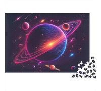Neon Planet System 1000 Piece Jigsaw Puzzle Cosmic Energy Sphere in Space for Adult Educational Game Beautiful Decoration Challenge High Difficulty Male And Female Birthday 52x38cm/1000pcs Gifts