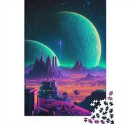 Neon Planet Wooden Jigsaw Puzzles 500 Pieces for Adults Jigsaw Puzzles for Adults 500 Piece Puzzle Educational Games 500pcs (52x38cm)