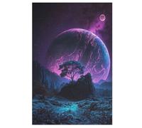 Neon Planet Wooden Jigsaws Puzzles for Adults 1000 Jigsaw Puzzle, Decompressing Intellectual Educational Toy for Kids （78×53cm）