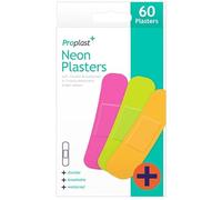 Neon Plasters, 60 Pack, 48g, 17.5 x 9.5 x 2cm, Flexible and Breathable, Washproof, Assorted Colours
