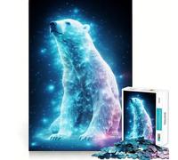 Neon Polar Bear Nebulae Jigsaw Puzzles for Adults1000 Piece Intellect Toy Stress Relief Precise Cut Perfect Present (38x52cm)