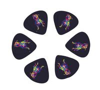 Neon Pop Art Pitbull 12 Pack Guitar Picks Plectrums with Organizer Storage Box, Guitar Picks for Bass Electric Acoustic Guitars Ukulele