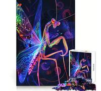 Neon Praying Mantis 1000 Piece Jigsaw Puzzles for Adults Logic Boost Toy Family Bond Premium Edge Warm Surprise (50x75cm)