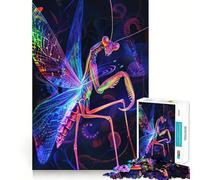 Neon Praying Mantis 1000 Piece Jigsaw Puzzles for Adults Logic Boost Toy Family Bond Premium Edge Warm Surprise (50x75cm)