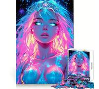 Neon Princess 1000 Pieces Jigsaw Puzzles for Adults Mind Skill Toy Easy Leisure Design Assembly Seasonal Gift (38x52cm)