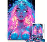 Neon Princess 1000 Pieces Puzzles for Adults Mind Exercise Toy Peaceful Time Design Assembly Creative Gift (38x26cm)