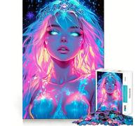 Neon Princess 1000 Pieces Puzzles for Adults Mind Exercise Toy Peaceful Time Design Assembly Creative Gift (38x26cm)