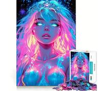 Neon Princess Hard Jigsaw Puzzle for Adults 1000 Pieces Logic Train Toy Peaceful Time Smooth Cut Premium Gift (50x75cm)