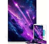 Neon Purple Cosmic Space Asteroids Teenager Jigsaw Puzzles 1000 Pieces Recall Boost Gentle Leisure Clean Cut Santa Wish List (38x26cm)