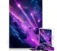 Neon Purple Cosmic Space Asteroids Teenager Jigsaw Puzzles 1000 Pieces Recall Boost Gentle Leisure Clean Cut Santa Wish List (38x26cm)