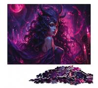 Neon Purple Demon Girl Jigsaw Puzzle for Adults | A flexible puzzle activity - easier piece organisation on quiet evenings.