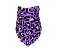 Neon Purple Pink Leopard Animals Print,Bib Scarf Triangle Hood Adjustable Pet Scarf Washable Hood Suitable for Small, Medium and Large Dogs and Cats