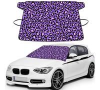 Neon Purple Pink Leopard Animals Print, Car Windshield Cover, Protective Windscreen Cover - Snow Ice Sun UV Dust Water Resistant - Fit for Most Cars