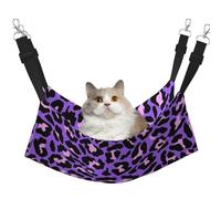 Neon Purple Pink Leopard Animals Print,Cat Hanging Hammock Soft Double Sided Hanging Bed for Small Dogs Pet,M