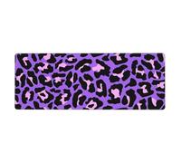 Neon Purple Pink Leopard Animals Print,Mouse Pad Large Desk Pad Computer Keyboard Mouse Mat With Non Slip Rubber Base 30 x 80 cm