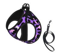 Neon Purple Pink Leopard Animals Print,Pet Harness,Adjustable Reflective Dog Harness,Pet Leash Vest,M