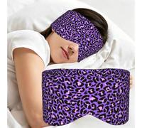Neon Purple Pink Leopard Animals Print, Sleep Mask for Home Travel, Full Eye Covers Light Blocking Eye Mask Sleep Eye and Ear Muffs