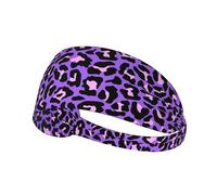 Neon Purple Pink Leopard Animals Print,Sports Sweatband for Unisex Multi Headband Elastic Exercise Hairband