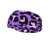 Neon Purple Pink Leopard Animals PrintHair Bands for Men Woman Headband Running Headband Sweat Wicking Gym