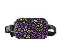 Neon Purple Pink Leopard Pattern Fashionable Fanny Pack Waist Bag for small businessmen Mini with Adjustable Strap for Travel Running Hiking bolsas de cintura para mujer