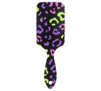 Neon Purple Pink Leopard Pattern gentle brush for long hair womened head massager for curly hair with Ergonomic handle cepillo para cabello rizado