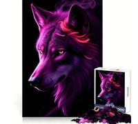 Neon Purple Wolf 1000 Pieces Jigsaw Puzzles for Teenagers Thought Toy Home Activity Precise Edge Santa Wish List (50x75cm)