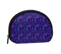 Neon Purple Wolf Print Coin Purse - Mini Coin Purses for Women, Cute Small Change Purse Coins Pouch