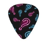 Neon Question Mark Seamless,12 Pcs Guitar Pick,3 Different Thickness Plectrums for Acoustic Guitar Bass Ukulele (0.46mm 0.96mm 0.71mm)