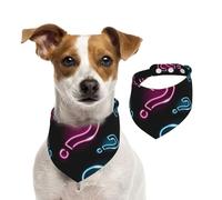 Neon Question Mark Seamless,Dog Bandanas Cotton Pet Scarf Adjustable Bibs for Pet,S