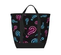Neon Question Mark Seamless,Lunch Bags Large Capacity Insulated Tote Bag For Women Men Work Picnic Travel