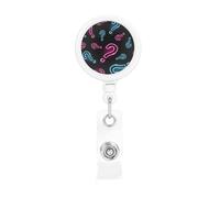 Neon Question Mark Seamless, Retractable Badge Holder,Badge Reels Holder with ID Clip Alligator Clip