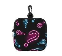 Neon Question Mark Seamless, Square Zipper Storage Bag, Neoprene Coin Purse, Small Wallets, Change Pouch, Change Purse