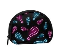 Neon Question Mark Seamless, Women's Storage Bag Shell Makeup Bag Small Coin Purse Shell Change Pouch