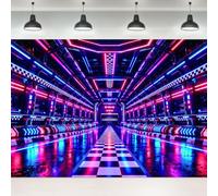 Neon Racing Track Birthday Race Photography Backdrop