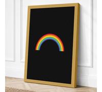 Neon Rainbow Arc Canvas Wall Art Print 24x16 Inch