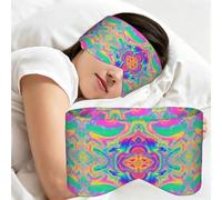Neon Rainbow Colorful Tie Dye, Sleep Mask for Home Travel, Full Eye Covers Light Blocking Eye Mask Sleep Eye and Ear Muffs