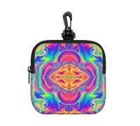 Neon Rainbow Colorful Tie Dye, Square Zipper Storage Bag, Neoprene Coin Purse, Small Wallets, Change Pouch, Change Purse