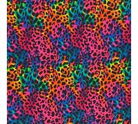 Neon Rainbow Leopard Cotton Fabric by The Metre - Colorful Animal Print, Digital Printed Cotton for Sewing, Quilting, DIY Crafts, Clothing, and Home Décor