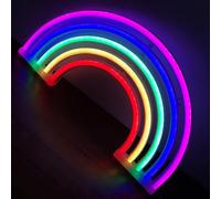 Neon Rainbow Lights, LED Rainbow Neon Signs for Wall Decor, USB or Battery Operated Bedroom,Cute Colorful LED Signs for Girls Room, Dorm, Party, Wedding，Bar